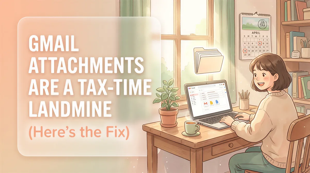 Gmail attachments tax-time landmine with a fix illustration