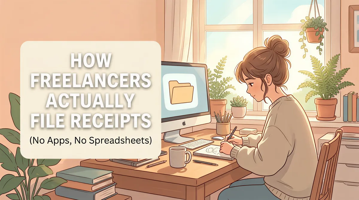 Freelancer receipt filing made simple with a Studio Ghibli vibe and warm pastels