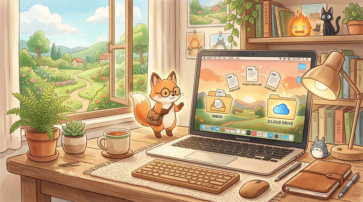 Hazel automations watching a folder on Mac, moving files to iCloud Drive