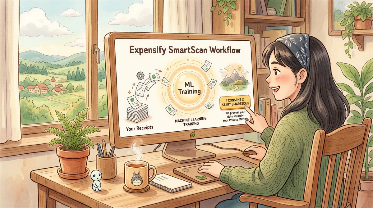 Expensify privacy policy mentions machine learning training