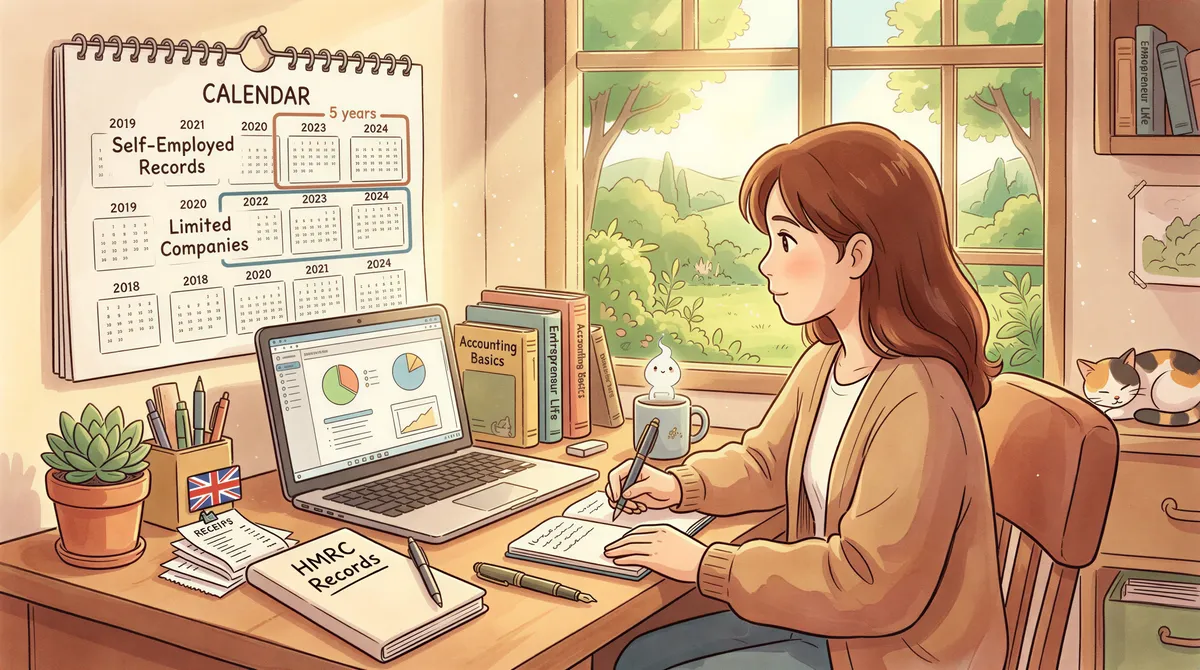 UK HMRC records duration illustrated with a planner