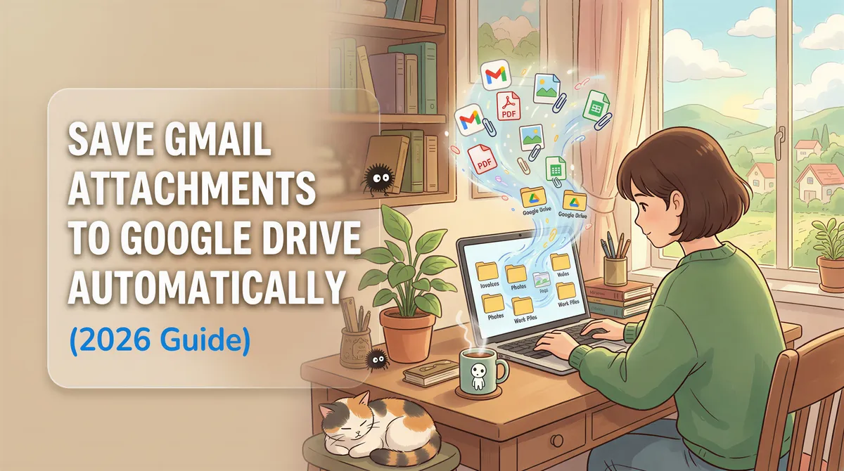 Guide to automatically saving Gmail attachments to Google Drive in 2026 with Studio Ghibli-inspired coziness