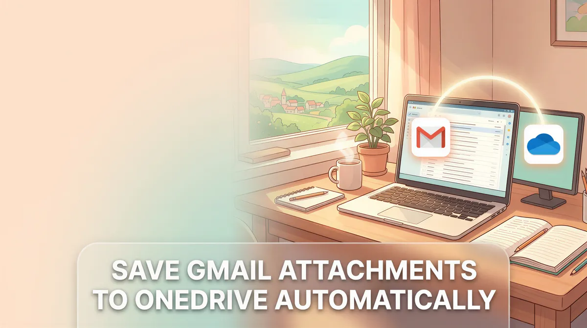 Automatic saving of Gmail attachments to OneDrive with a cross-cloud workflow