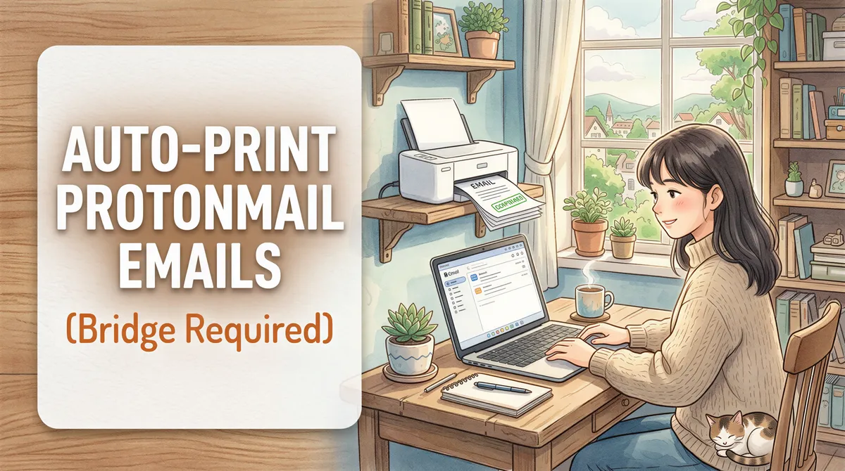 Guide to auto-print ProtonMail emails with Proton Bridge for local IMAP access