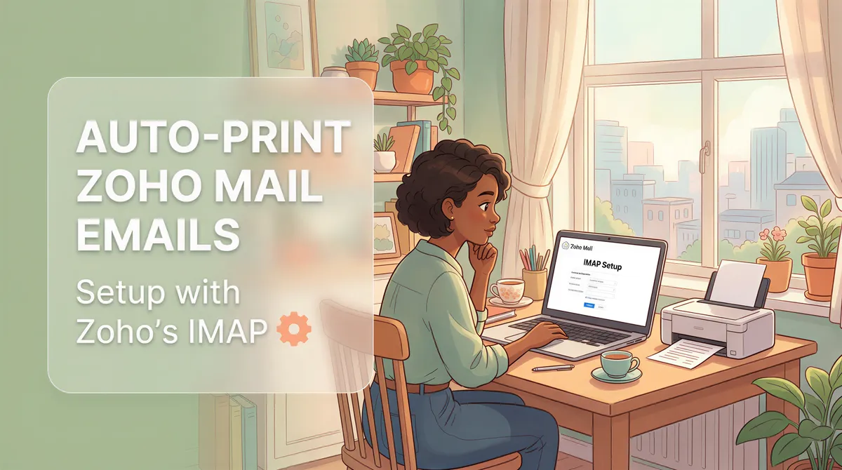 Auto-Print Zoho Mail Emails: Setup with Zoho's IMAP