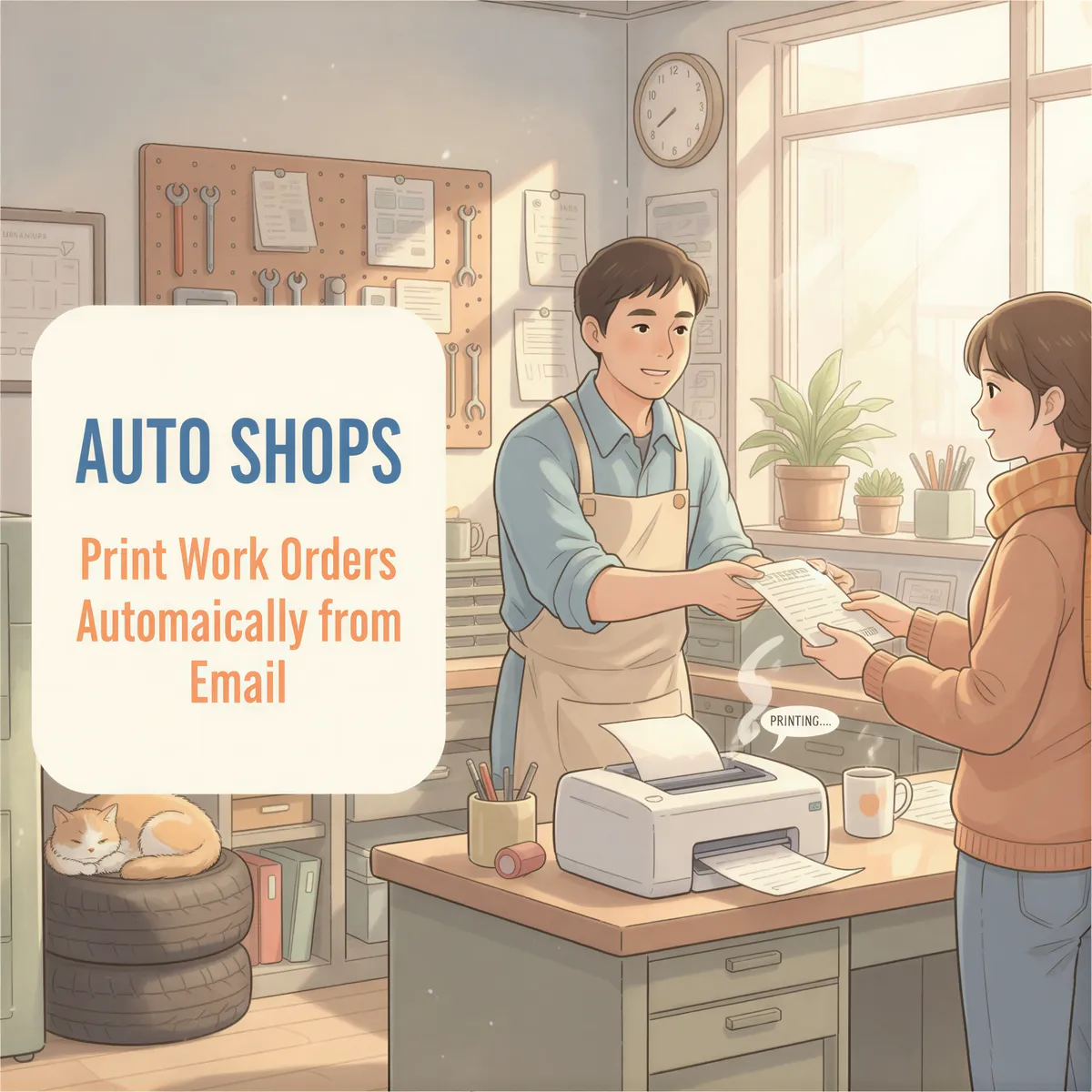 Auto Shops: Print Work Orders Automatically from Email
