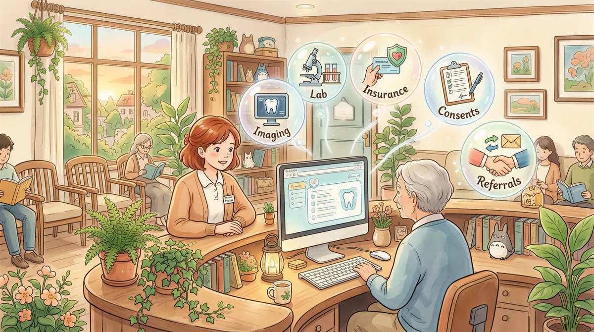 The email-to-paper categories at a dental practice