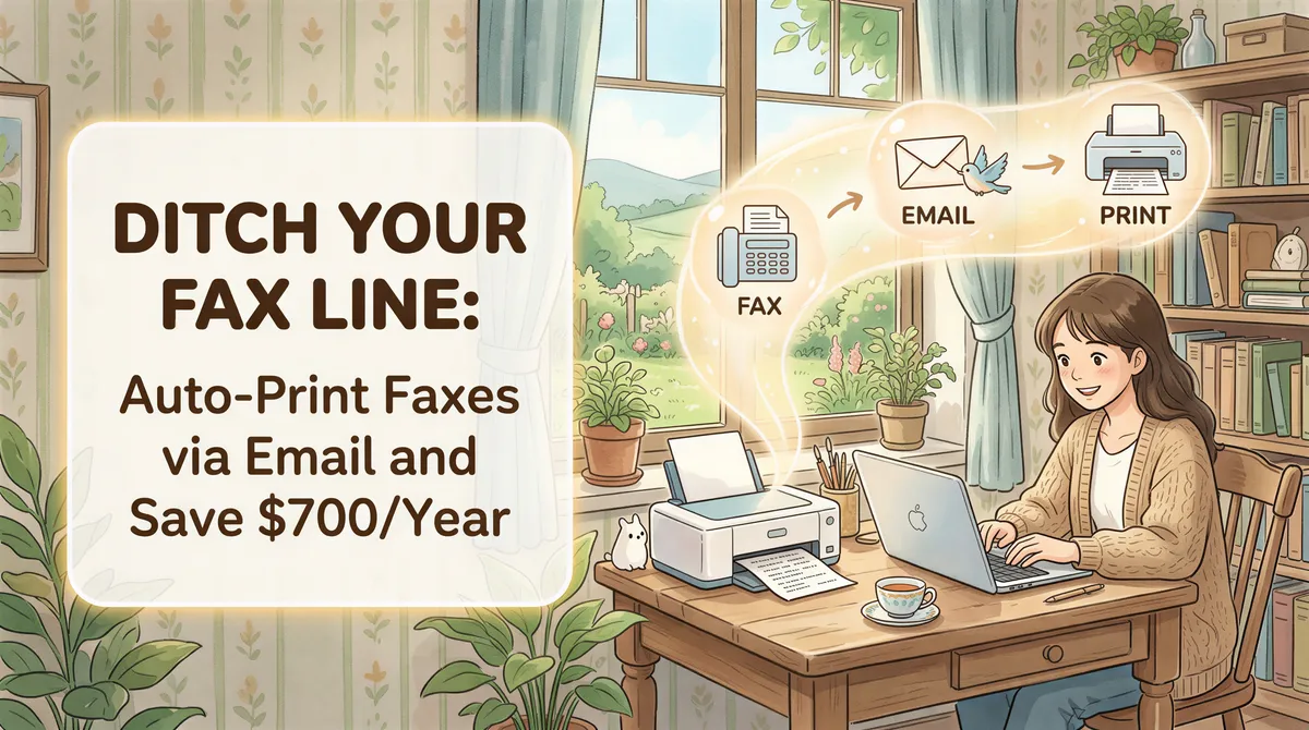 Ditch your fax line with auto-print faxes via email and save $700/year banner