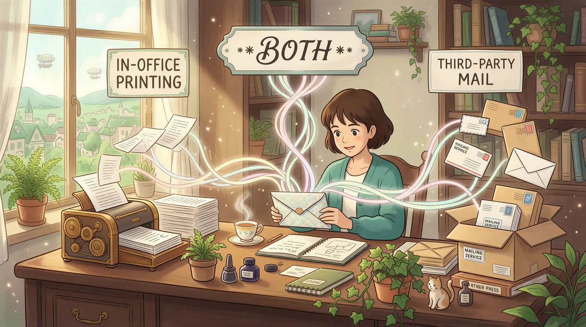 Combination of Auto-Print and Print-and-Mail working together in a single workflow
