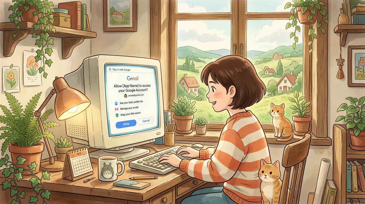 Step 2: Connect Gmail via OAuth on a cozy desk