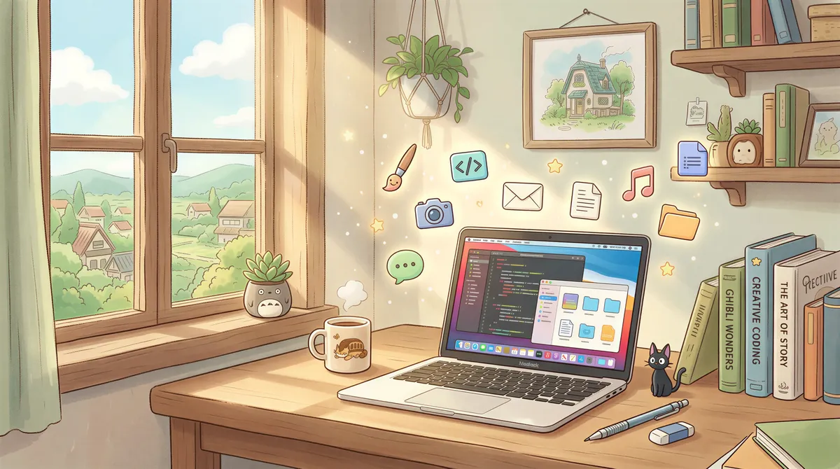 A peaceful workspace showing multiple software options for automated printing