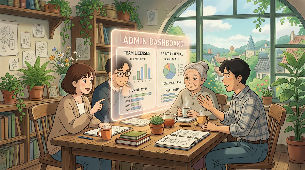 Team planning and admin dashboard for print automation