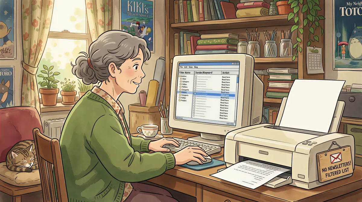 Filtering out newsletters and spam to keep the print queue clean