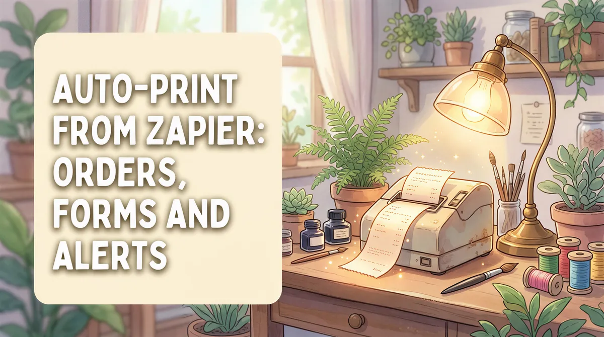 Auto-print orders, forms, and alerts directly from Zapier to physical printers