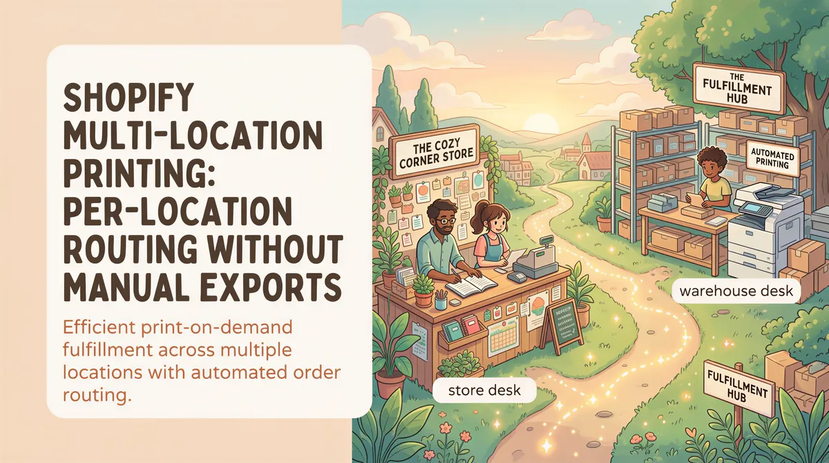 Studio Ghibli-inspired banner for Shopify multi-location printing and per-location routing