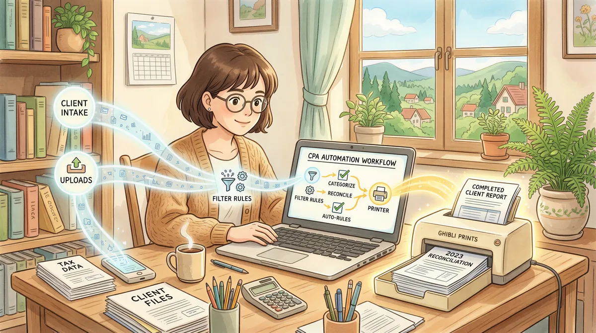 Illustration of automating printing tasks and rules in a CPA firm