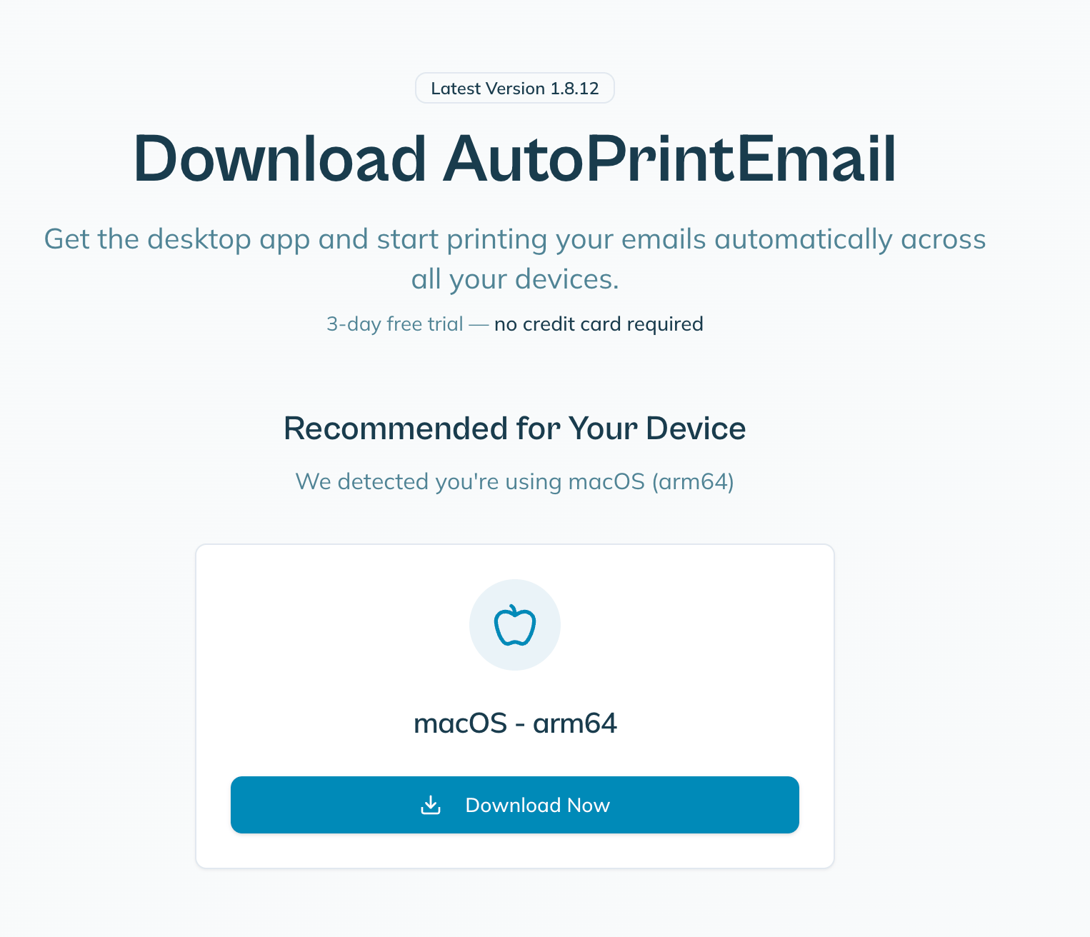 Install-the-print-bridge step with download buttons for Windows, macOS, and Linux