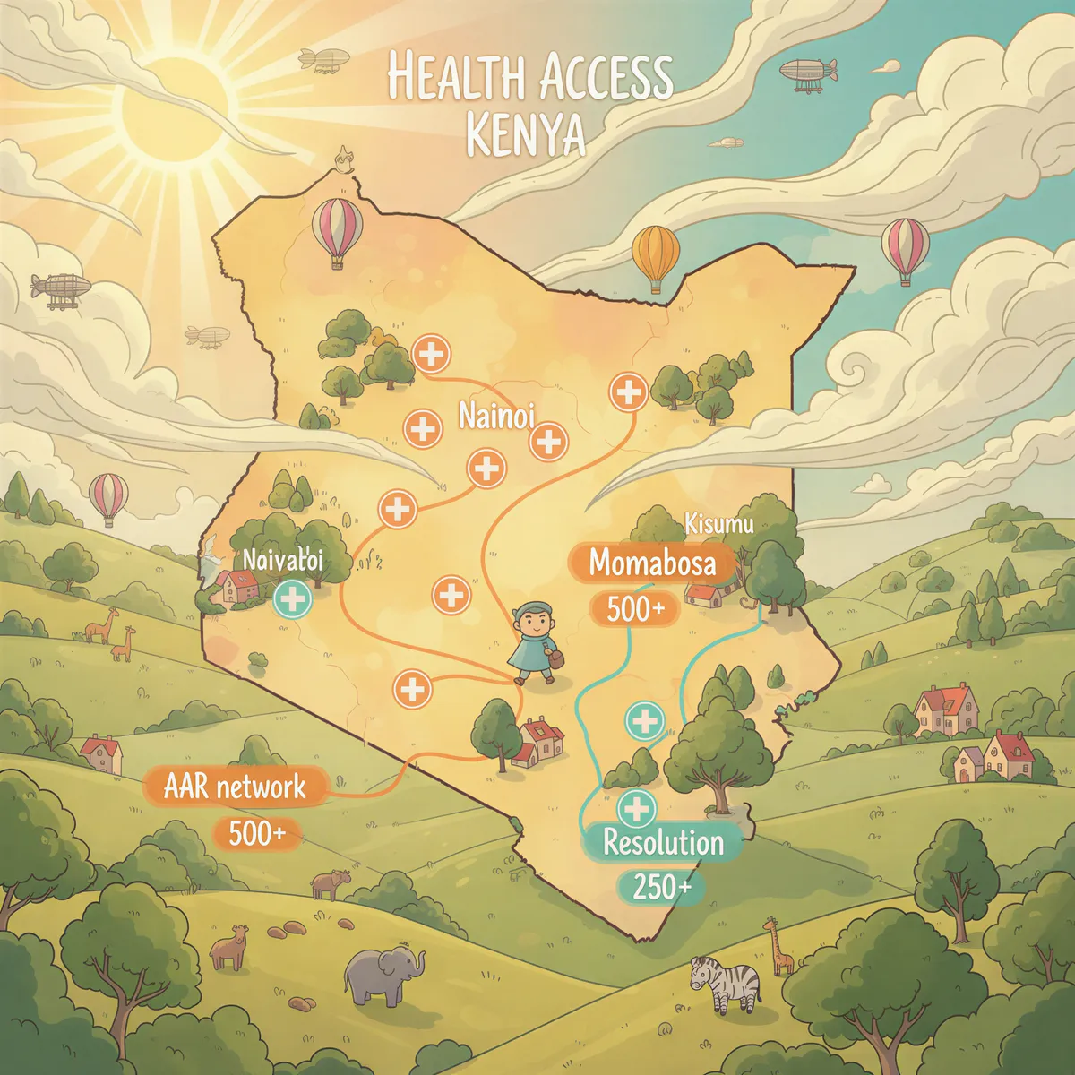 Network size comparison chart showing 500+ vs 250+ hospitals