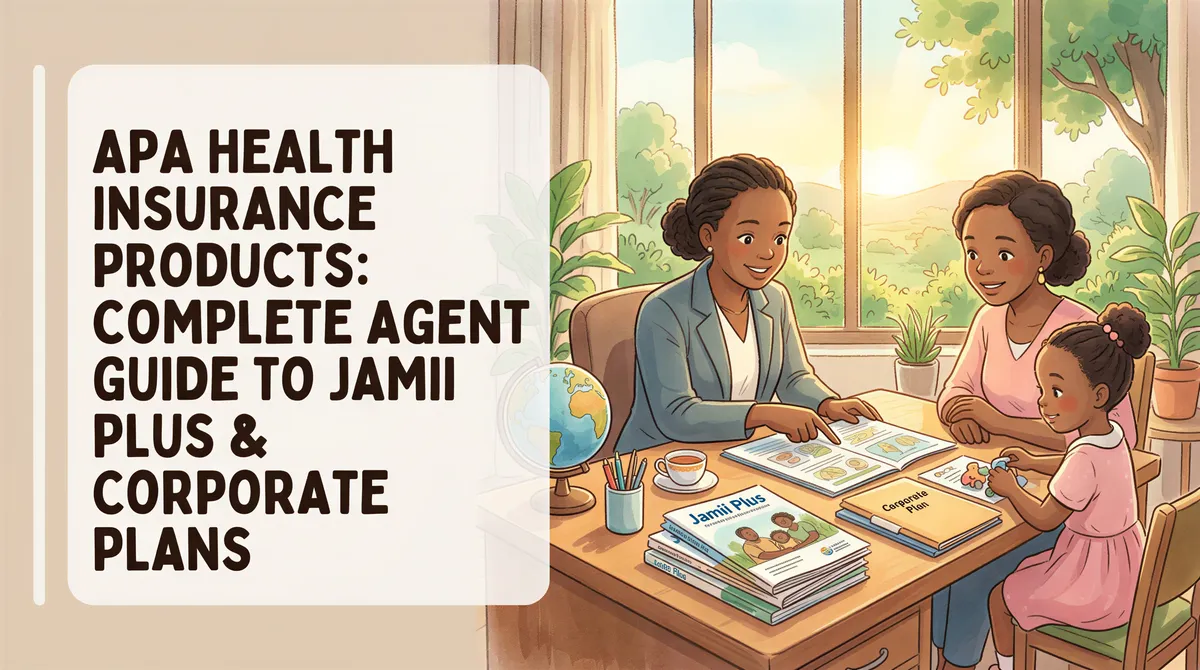 APA health insurance products banner for agent guide Jamii Plus & Corporate plans