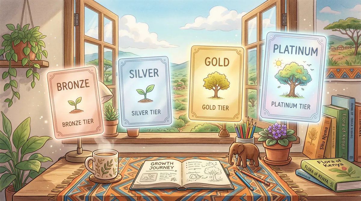 Tiered Jamii Plus plans Bronze to Platinum represented as cards