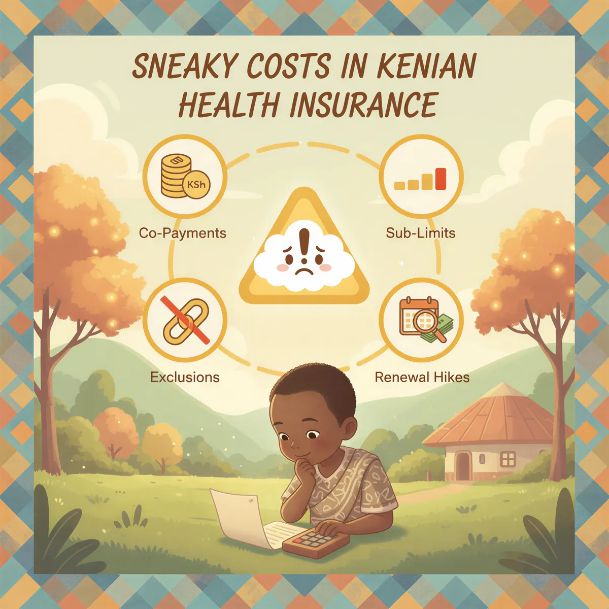 Warning-style graphic about sneaky costs with captioned icons