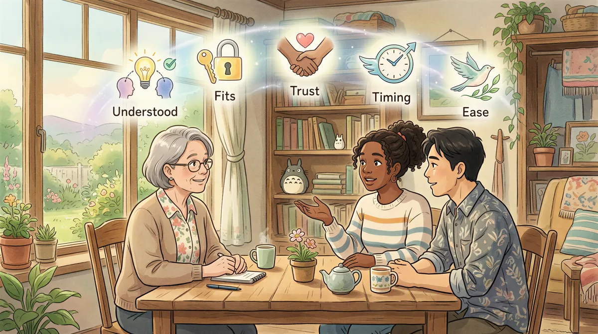Prospect understanding and trust cues in a first meeting