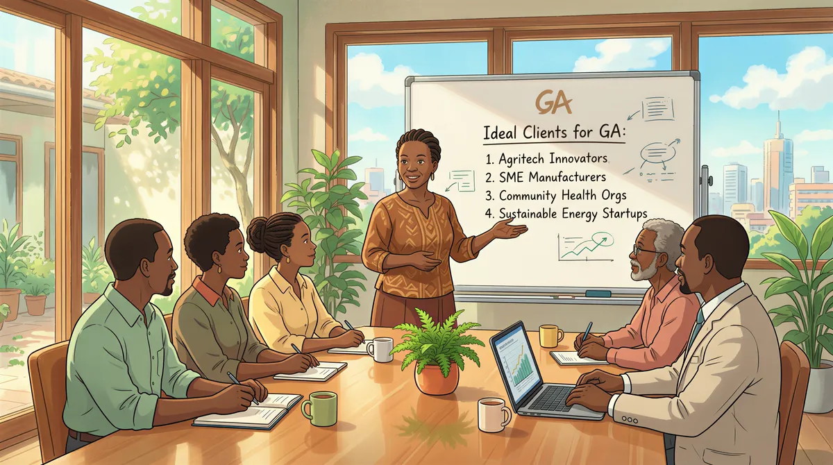 Ideal corporate clients for GA Insurance in a Kenyan meeting setting