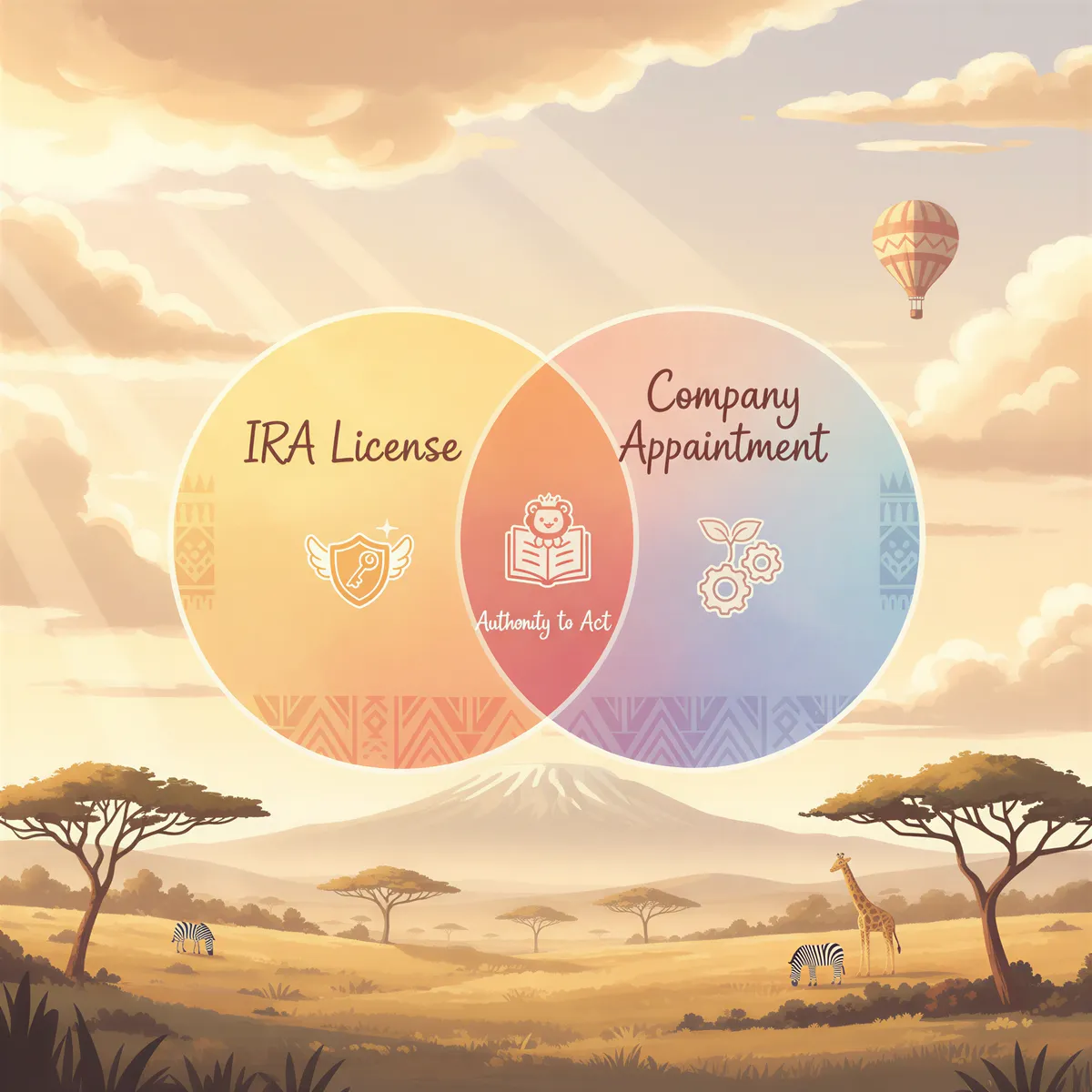Venn diagram showing the relationship between IRA license and company appointment