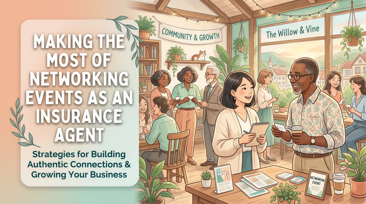 Plan to maximize networking events for insurance agents with Studio Ghibli vibes