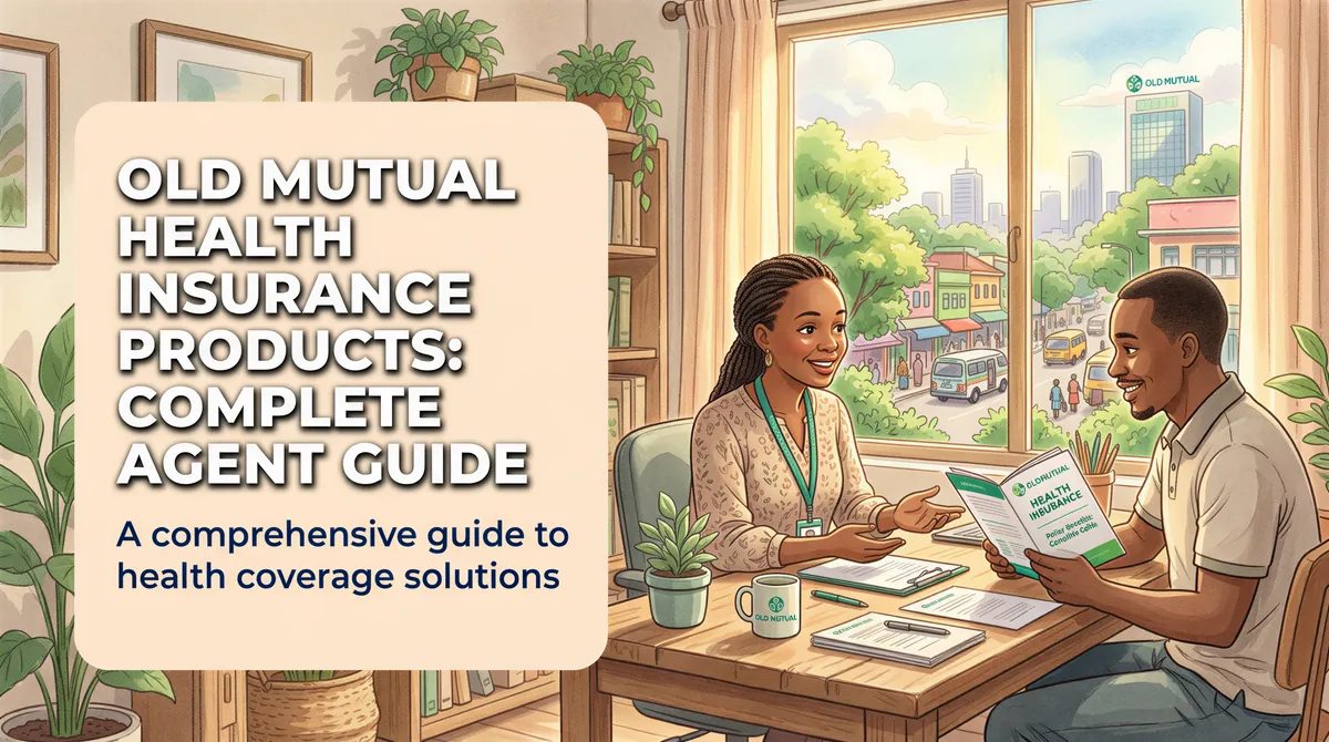 Old Mutual health insurance products in Kenya explained for agents with Studio Ghibli aesthetics