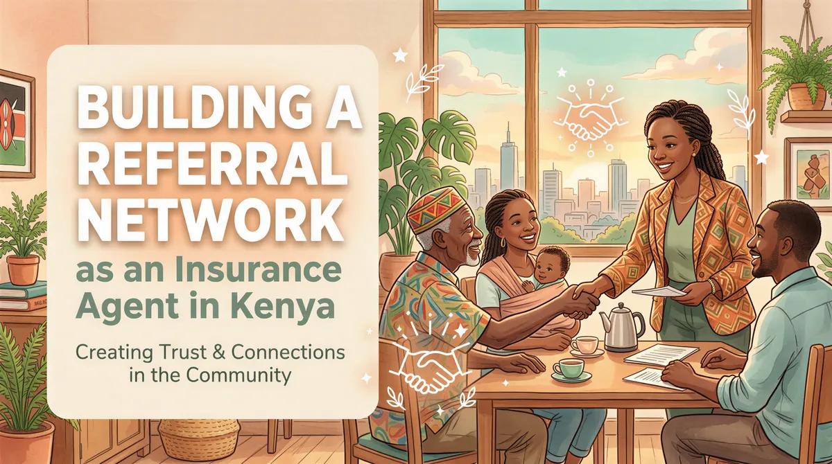 Studio Ghibli-style banner for building a referral network in Kenya