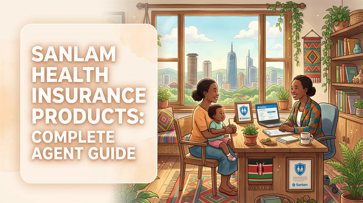 Studio Ghibli-inspired banner for Sanlam health insurance agent guide in Kenya