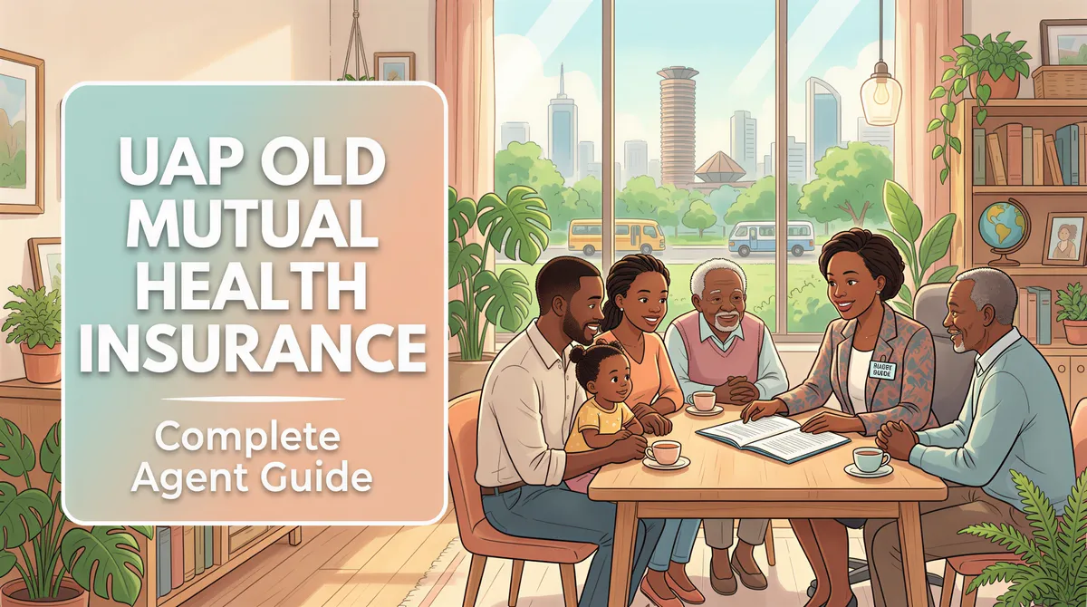 Ghibli-inspired banner for UAP Old Mutual health insurance agent guide in Kenya