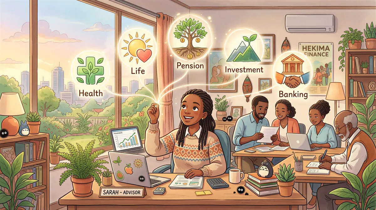 Integration of health, life, pension, investment, and banking services