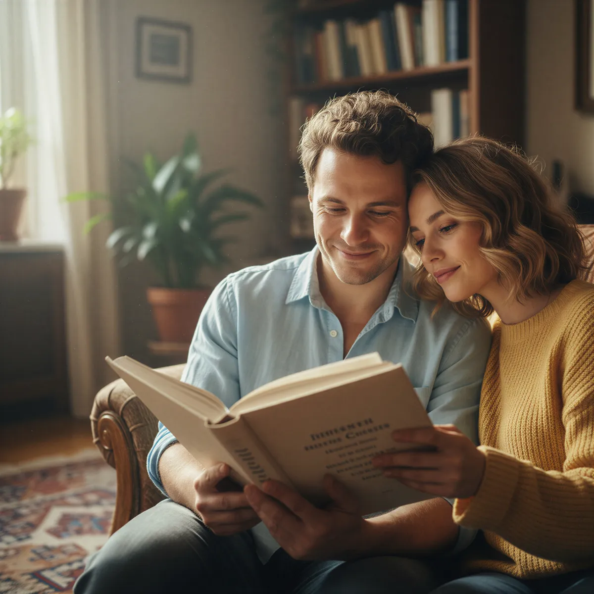 A couple sharing a genuine, unposed moment of connection, emphasizing authentic intimacy without an audience.
