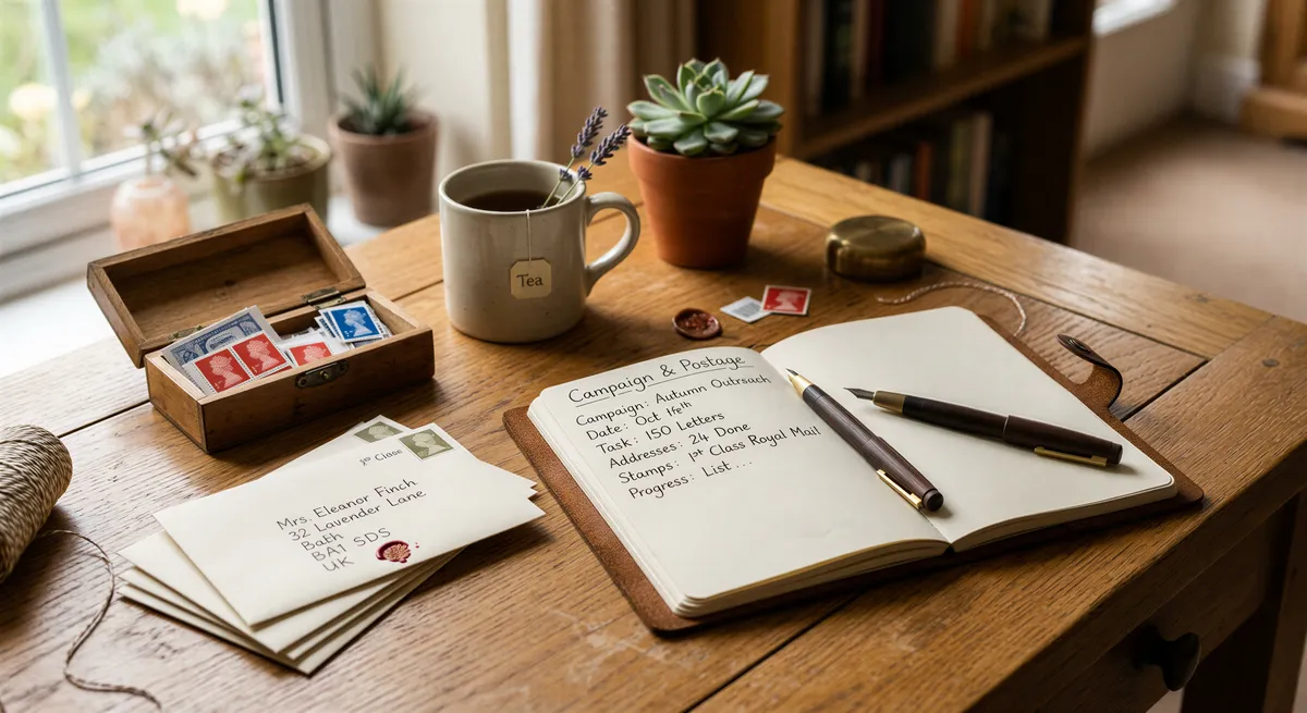 November planning details: addresses, postage, notes