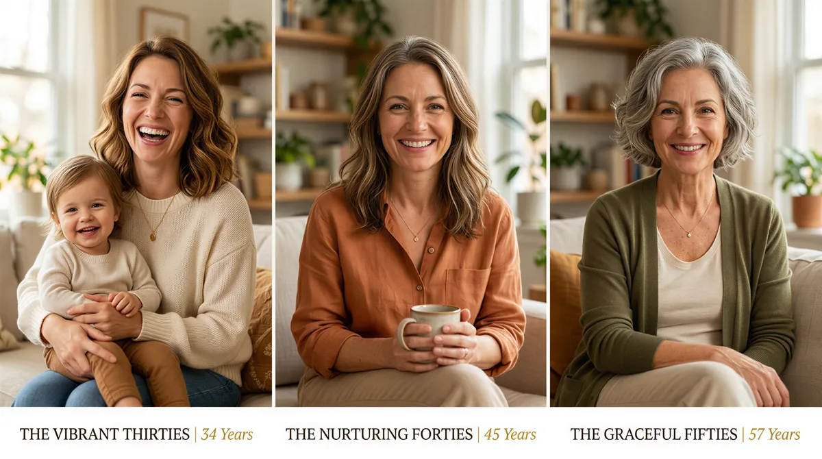 Mom Through the Years portrait series montage