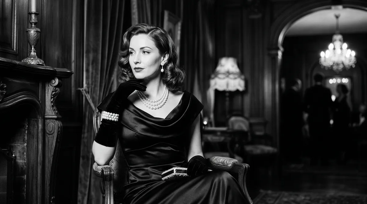 Vintage glam portrait with Old Hollywood lighting