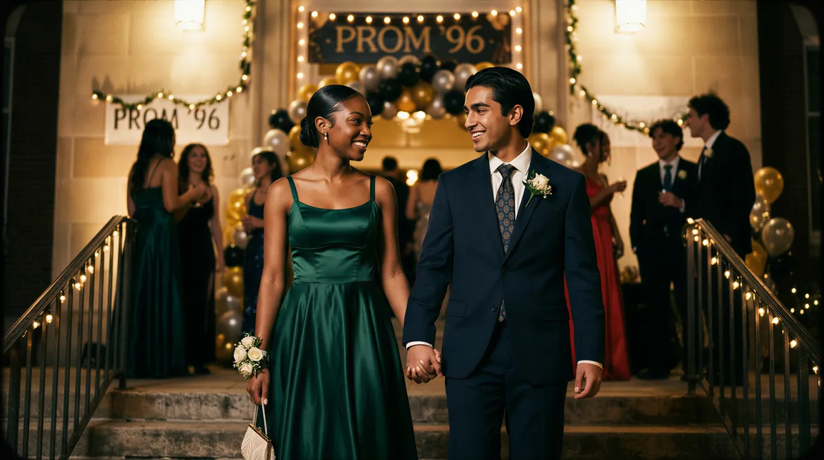 Prom portrait with vintage film look