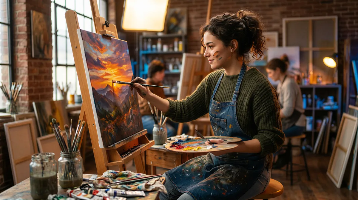 Arts senior portrait with instrument or art supplies