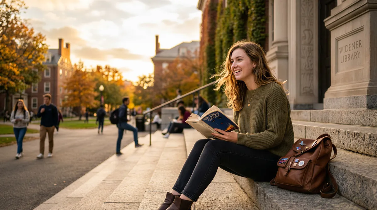 Outdoor campus portrait at a meaningful spot