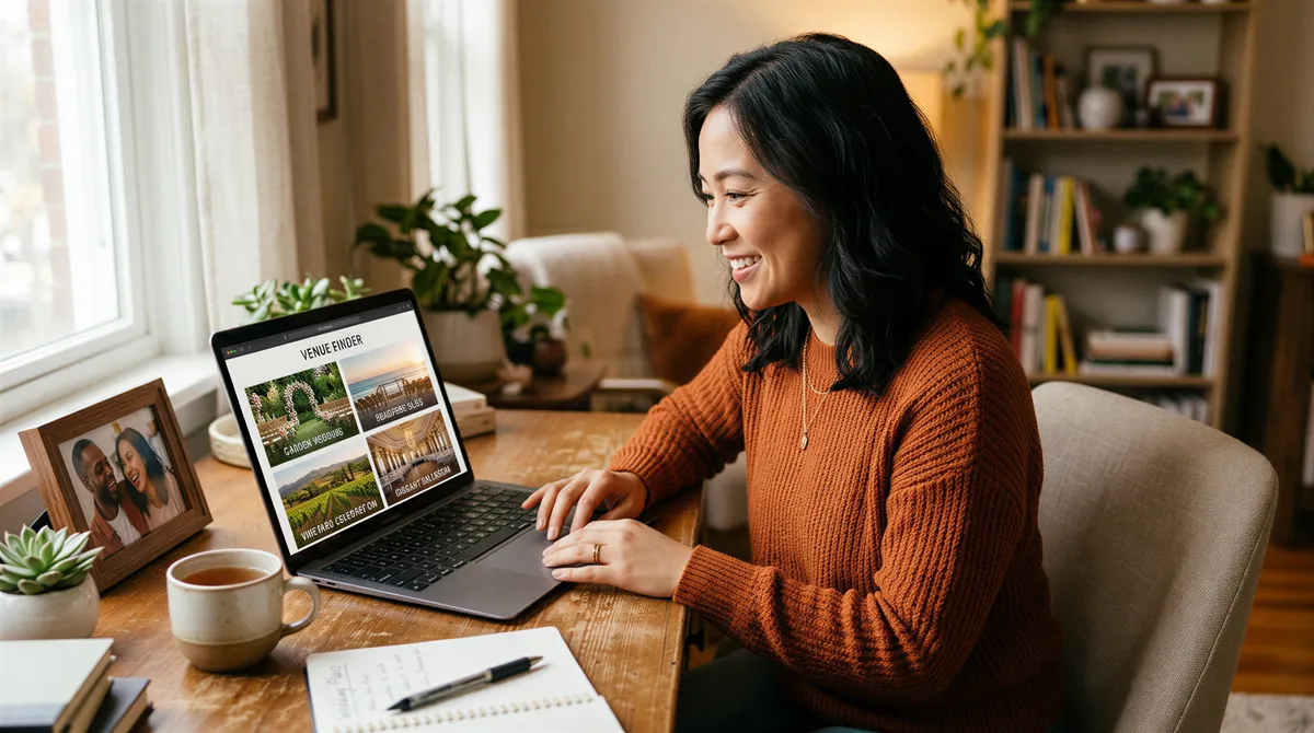 AI venue-based portraits planning for wedding looks