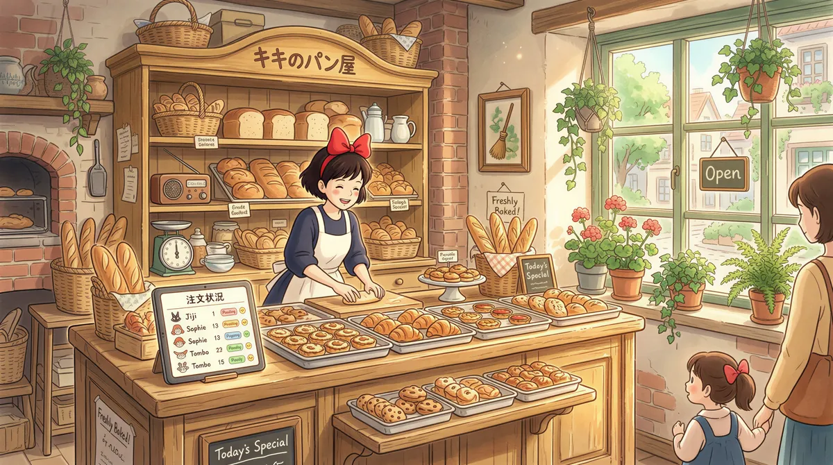 Small business counter with an order print station and calculator