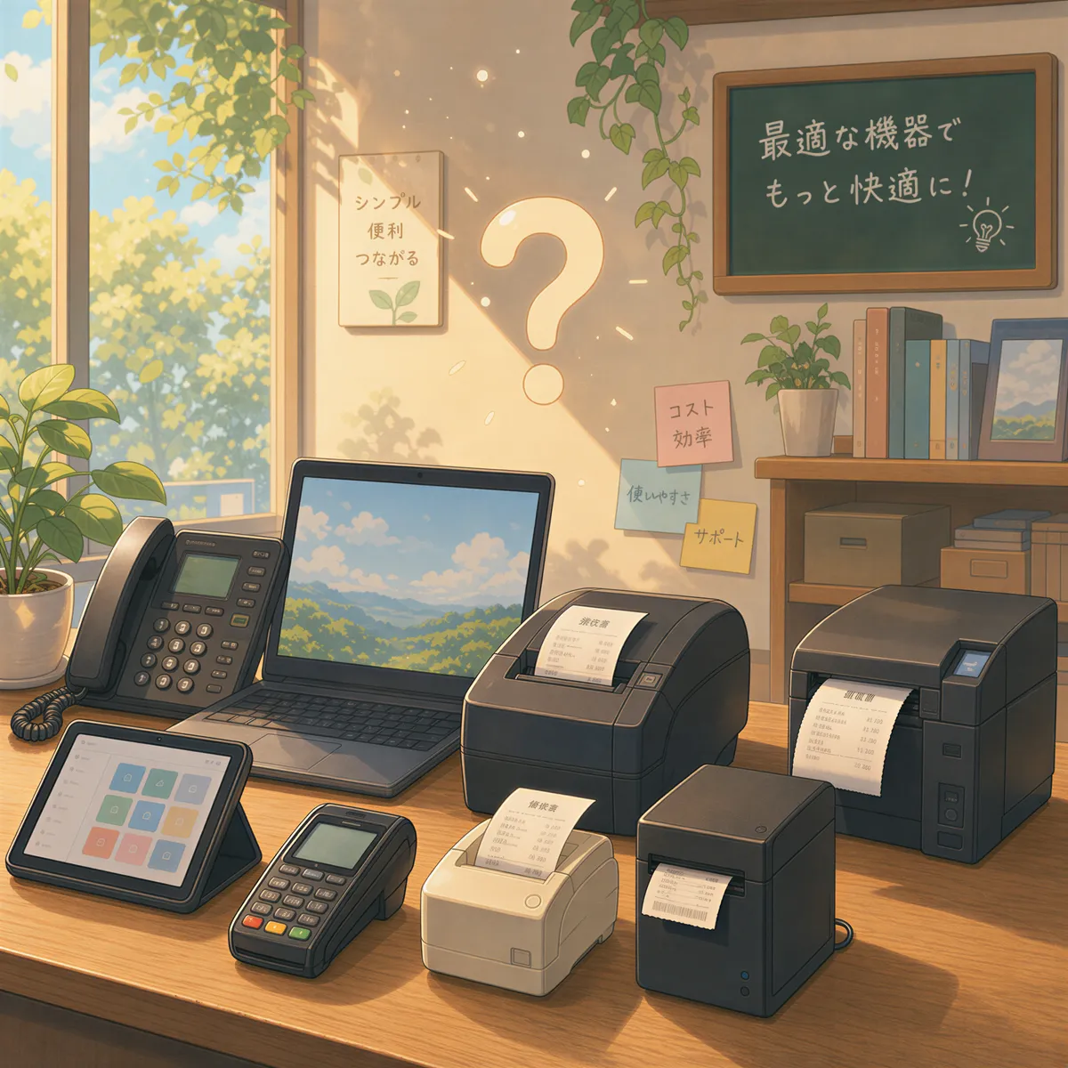 Incompatible USB and Bluetooth printers next to a smartphone