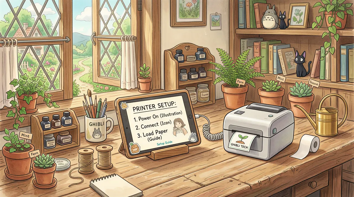 Setting up automatic order printing on a tablet next to a receipt printer