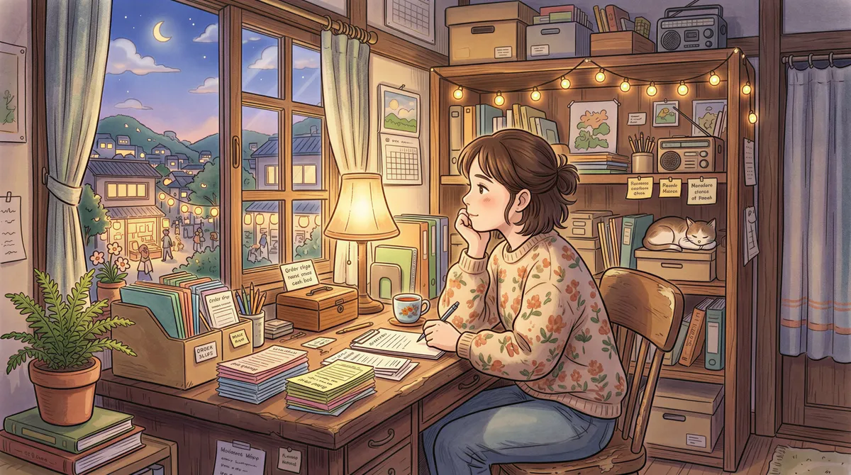 A busy small business owner looking overwhelmed by manual order emails