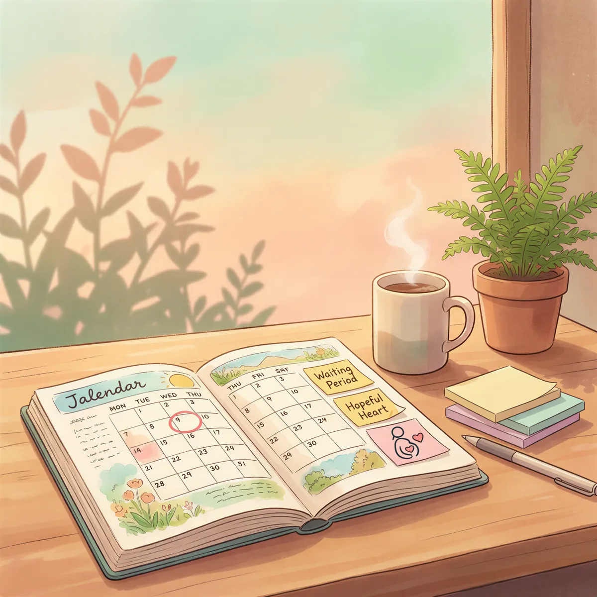 Waiting period in maternity insurance Kenya; planning calendar illustration