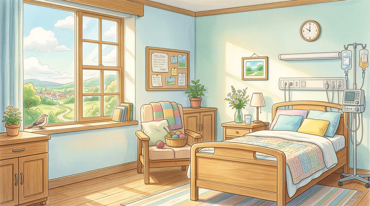 Hospital room with soft lighting representing SHA inpatient daily ward cover