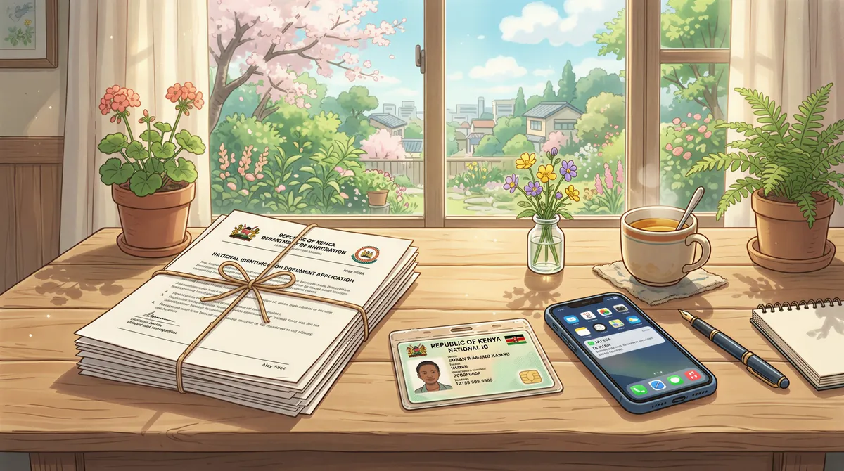Organizing national ID and paperwork before visiting a government branch office