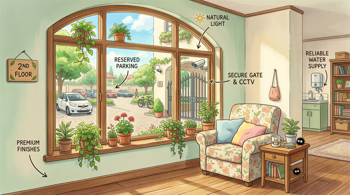 Interior apartment scene highlighting factors affecting rent price